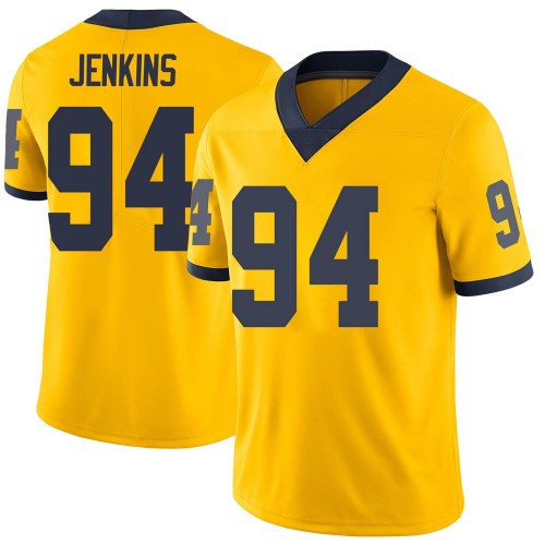 Kris Jenkins Michigan Wolverines Men's NCAA #94 Maize Limited Brand Jordan College Stitched Football Jersey KGX8854XJ